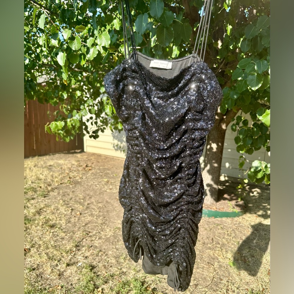 Sequined Ruched Mini Dress - Picture 2 of 3